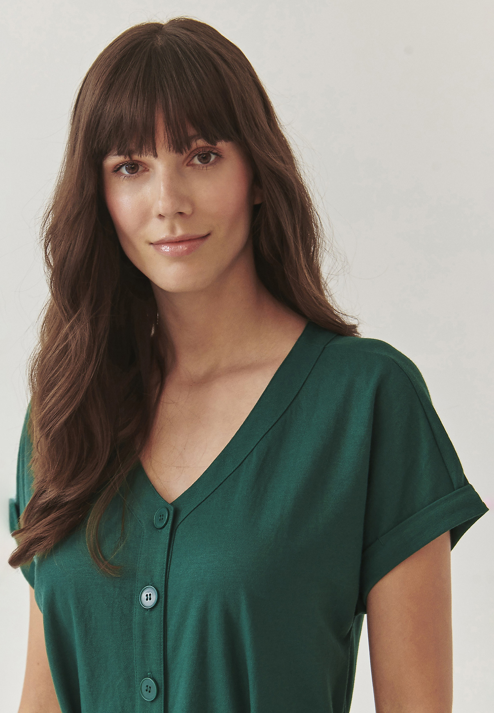 ÚPLETOVÉ KOŠILOVÉ ŠATY - WANKARMI ÚPLETOVÉ KOŠILOVÉ ŠATY - WANKARMI ZELENÁ 98638