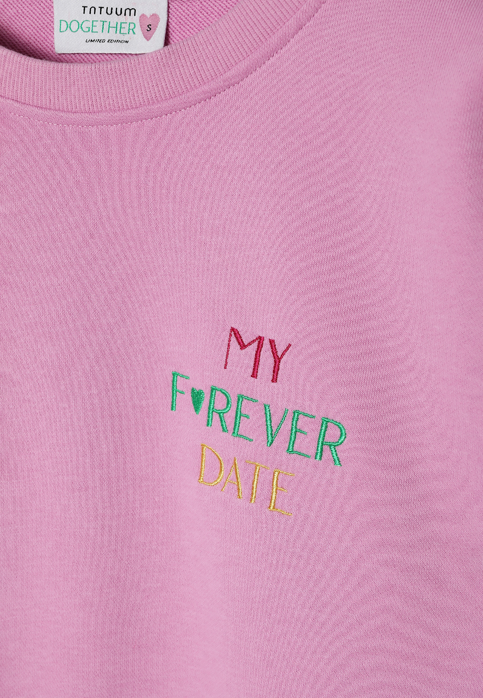 LADIES’ SWEATSHIRT WITH TEXT INSCRIPTION EMBROIDERY - GINGER LADIES’ SWEATSHIRT WITH TEXT INSCRIPTION EMBROIDERY - GINGER PINK 103162