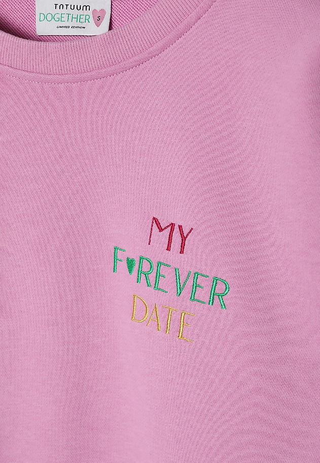 LADIES’ SWEATSHIRT WITH TEXT INSCRIPTION EMBROIDERY - GINGER LADIES’ SWEATSHIRT WITH TEXT INSCRIPTION EMBROIDERY - GINGER RÓŻOWY 6