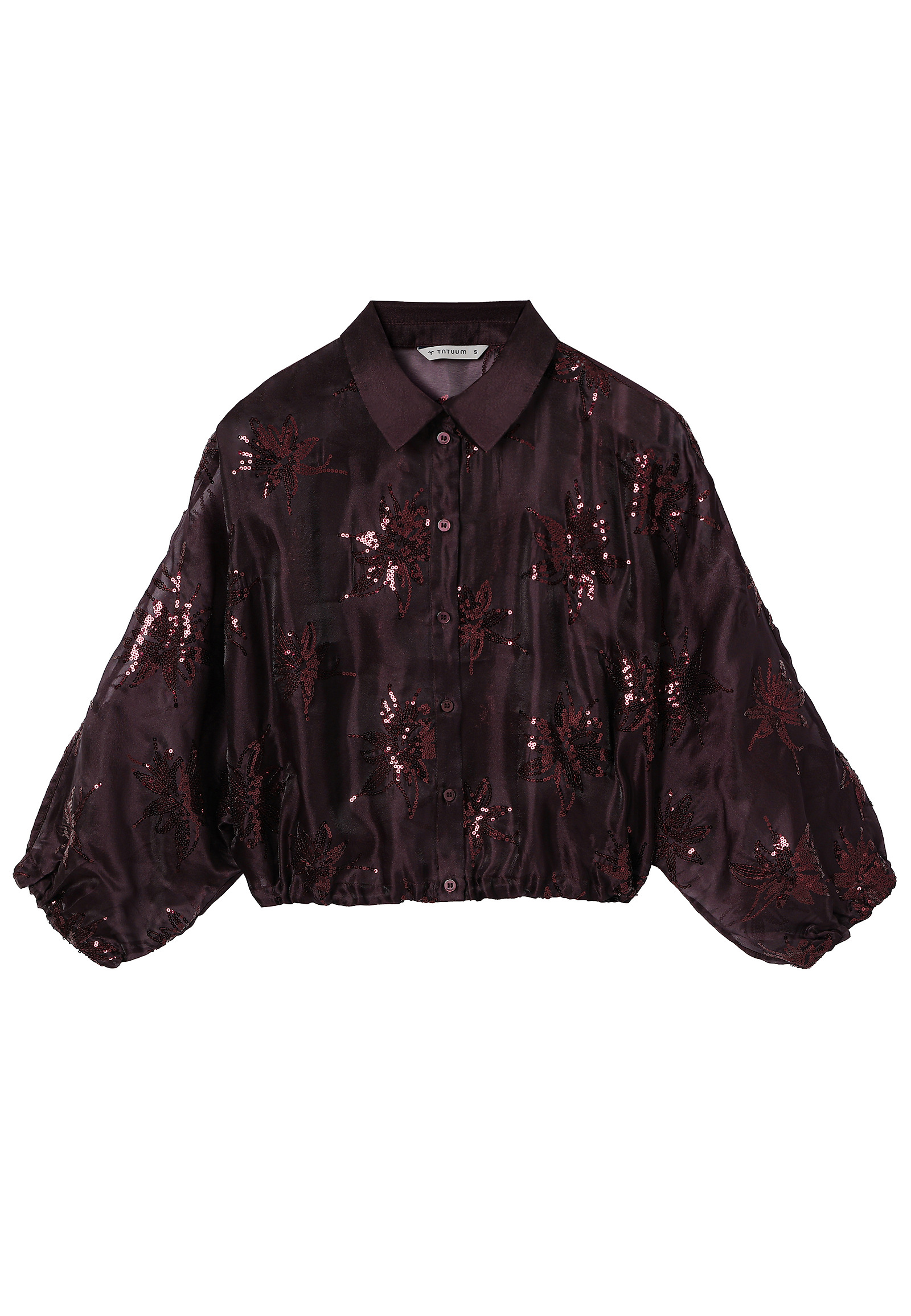 TRANSLUCENT SHIRT WITH SEQUINS - BRINI TRANSLUCENT SHIRT WITH SEQUINS - BRINI RED 116678