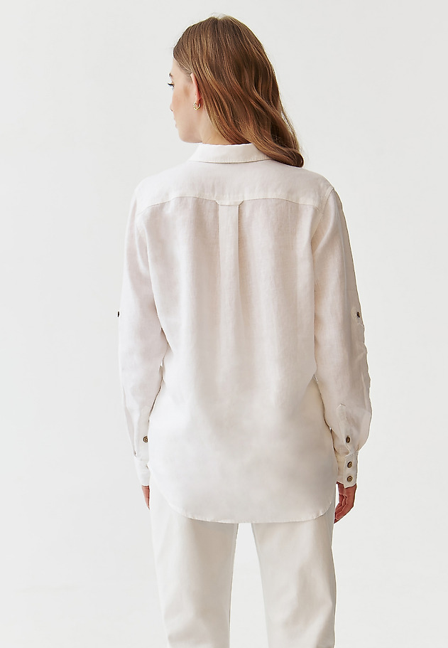 BREATHABLE LADIES’ LINEN SHIRT - SAKIMA BREATHABLE LADIES’ LINEN SHIRT - SAKIMA WHITE 2