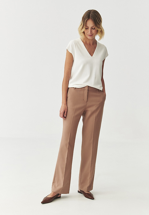 LADIES' WOVEN TROUSERS WITH STRAIGHT LEG — LAURANIA LADIES' WOVEN TROUSERS WITH STRAIGHT LEG — LAURANIA BEŻOWY 1