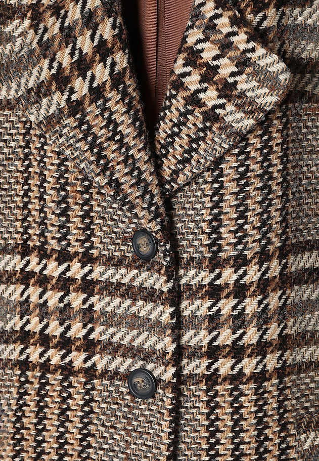 LADIES' CHECKERED FABRIC COAT - SEWRO 1 LADIES' CHECKERED FABRIC COAT - SEWRO 1 MULTIKOLOR 8