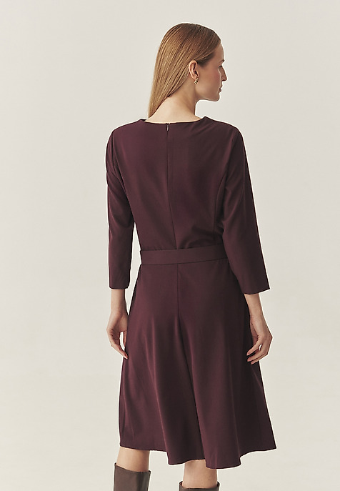 ROCHIE DIN ȚESĂTURĂ, EVAZATĂ, CU MÂNECI 3/4 — ANAKO VIOLETĂ 2