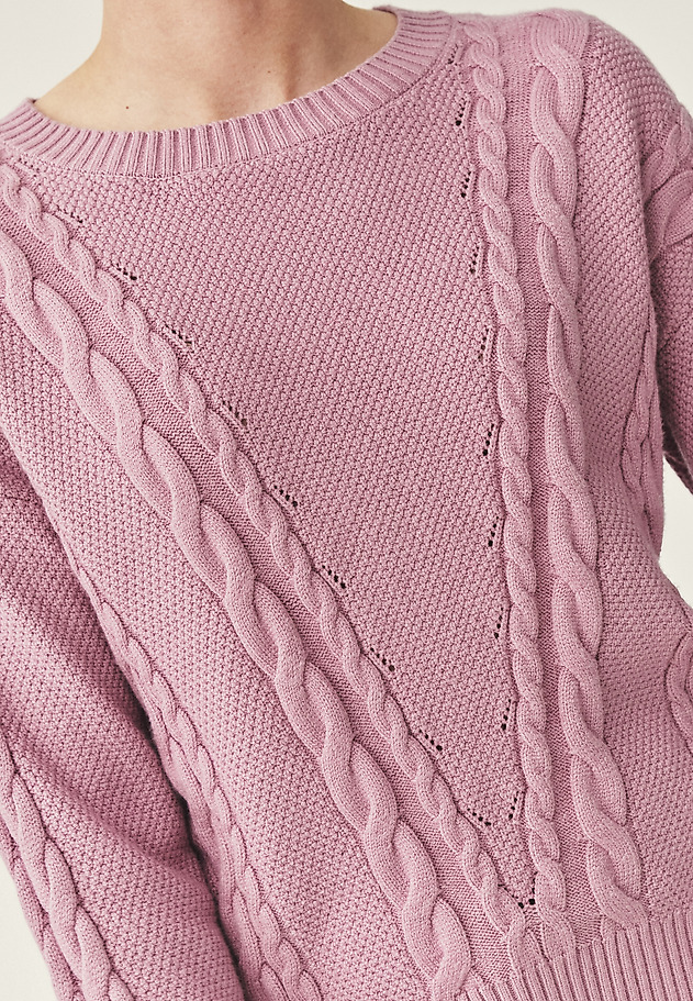 STRUCTURED JUMPER IN THICK YARN - EVERELY STRUCTURED JUMPER IN THICK YARN - EVERELY PURPLE 5