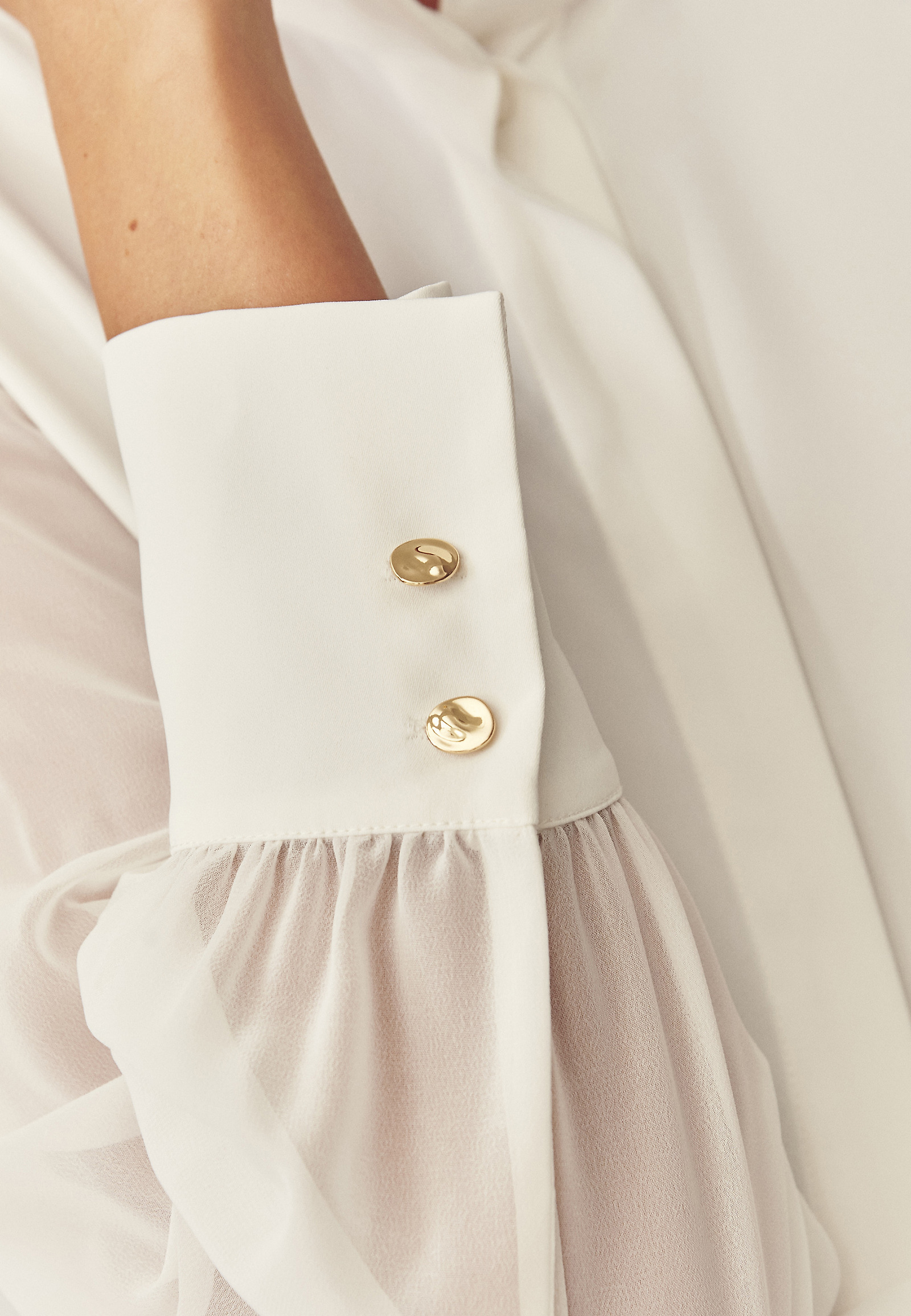 WOVEN SHIRT WITH STAND-UP COLLAR - AMANTHA WOVEN SHIRT WITH STAND-UP COLLAR - AMANTHA ECRU 118302