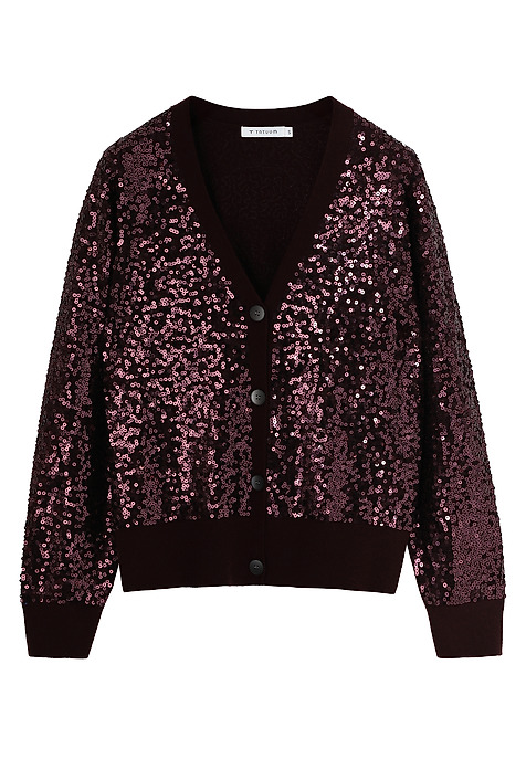 CEKINOWY KARDIGAN Z DEKOLTEM V -GLOSS CZERWONY 2