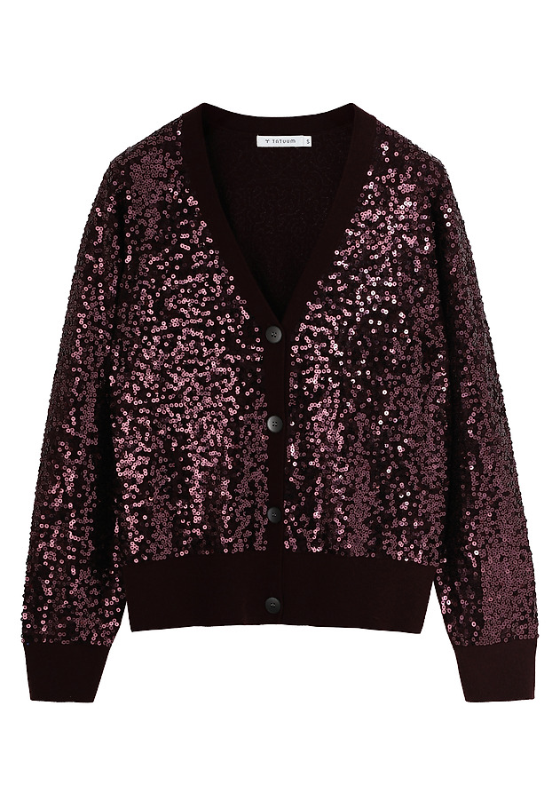 CEKINOWY KARDIGAN Z DEKOLTEM V -GLOSS CEKINOWY KARDIGAN Z DEKOLTEM V -GLOSS CZERWONY 7