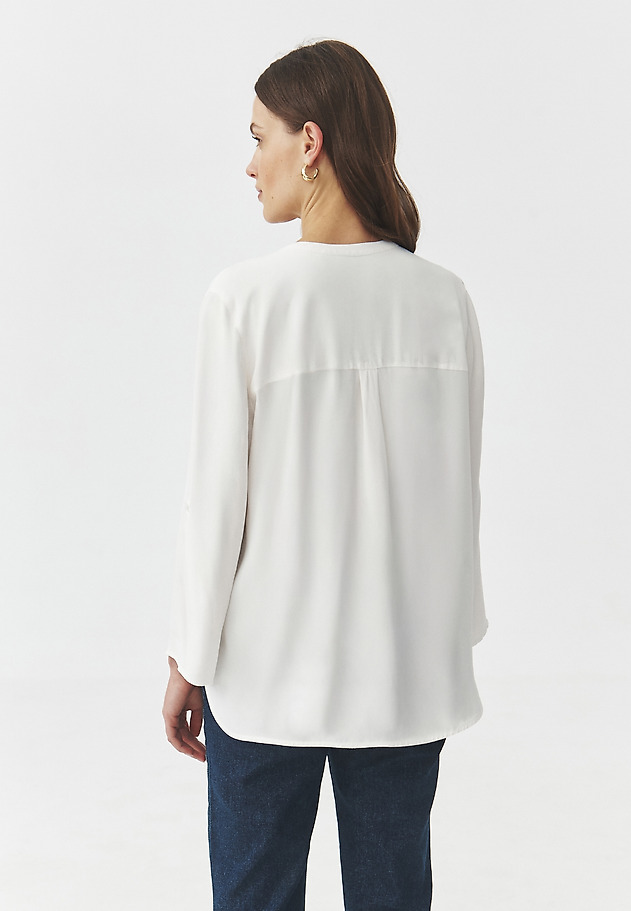 BLUZA IZ VISKOZE Z ZAVIHANIMI ROKAVI - ZAO BLUZA IZ VISKOZE Z ZAVIHANIMI ROKAVI - ZAO ECRU 4