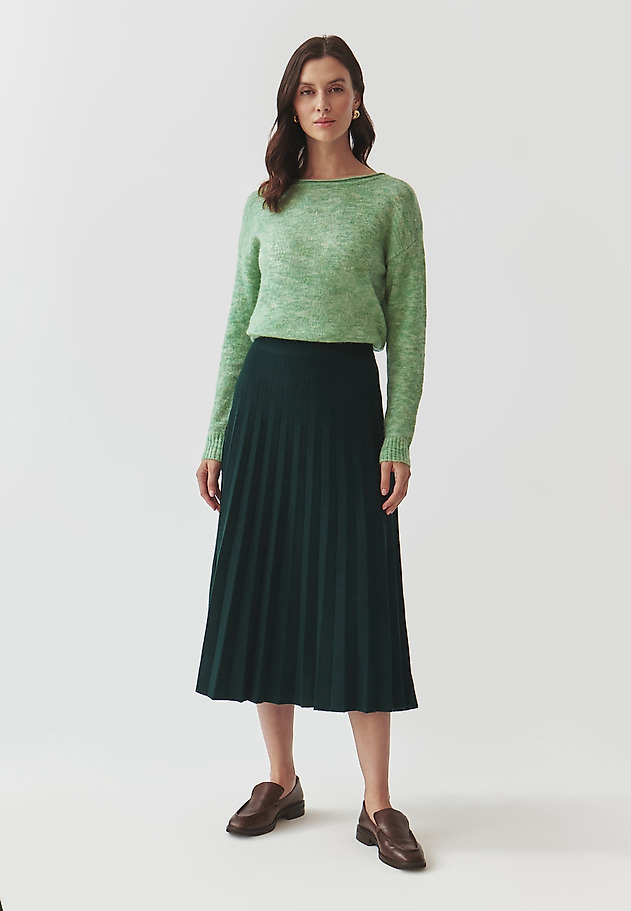 CLASSIC LADIES' JUMPER WITH BOAT NECKLINE — FLUFKO CLASSIC LADIES' JUMPER WITH BOAT NECKLINE — FLUFKO ZIELONY 2
