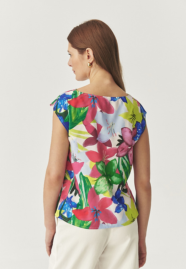 VISCOSE BLOUSE WITH ORIGINAL PATTERN - AFELI VISCOSE BLOUSE WITH ORIGINAL PATTERN - AFELI RÓŻOWY 2