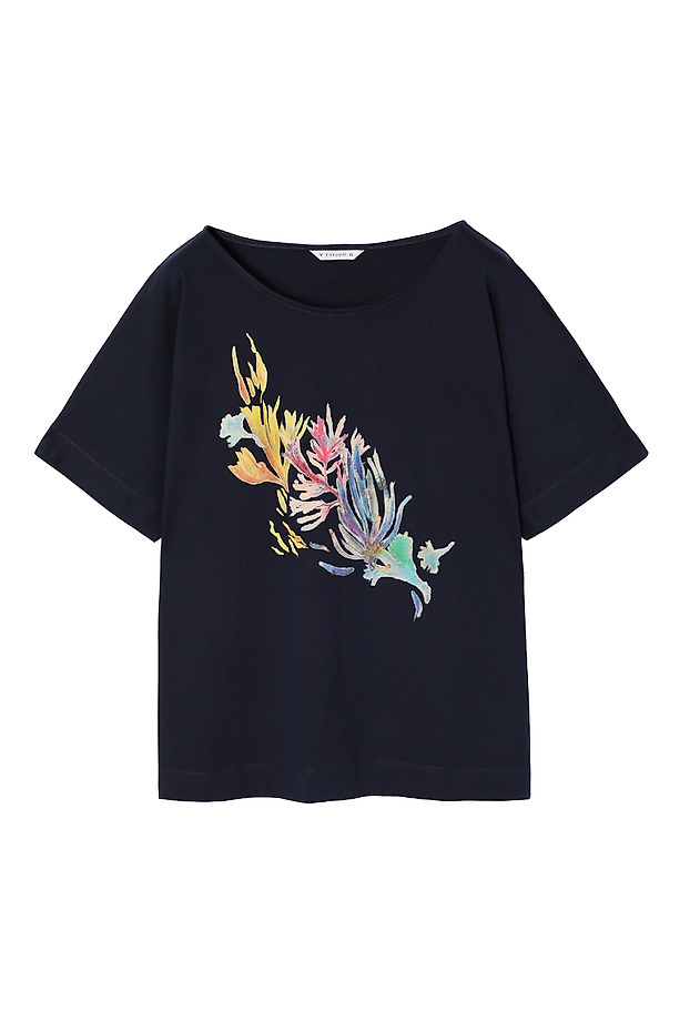 LADIES’ KIMONO T-SHIRT IN COLORFUL PRINT - LALI 1 LADIES’ KIMONO T-SHIRT IN COLORFUL PRINT - LALI 1 NAVY BLUE 5