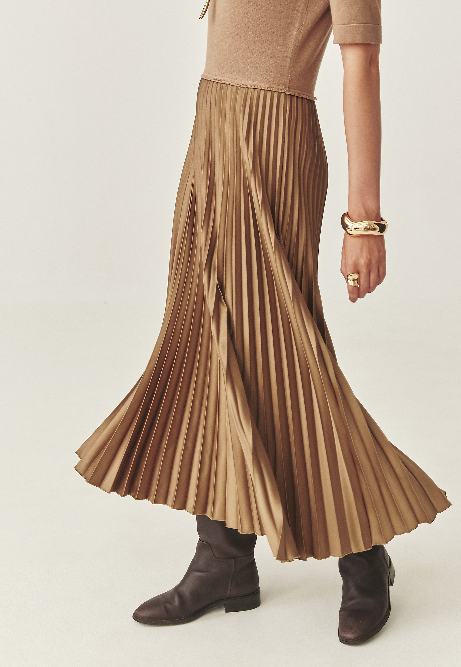 PLEATED MIDI DRESS - MARIGENTA PLEATED MIDI DRESS - MARIGENTA BEIGE 116274
