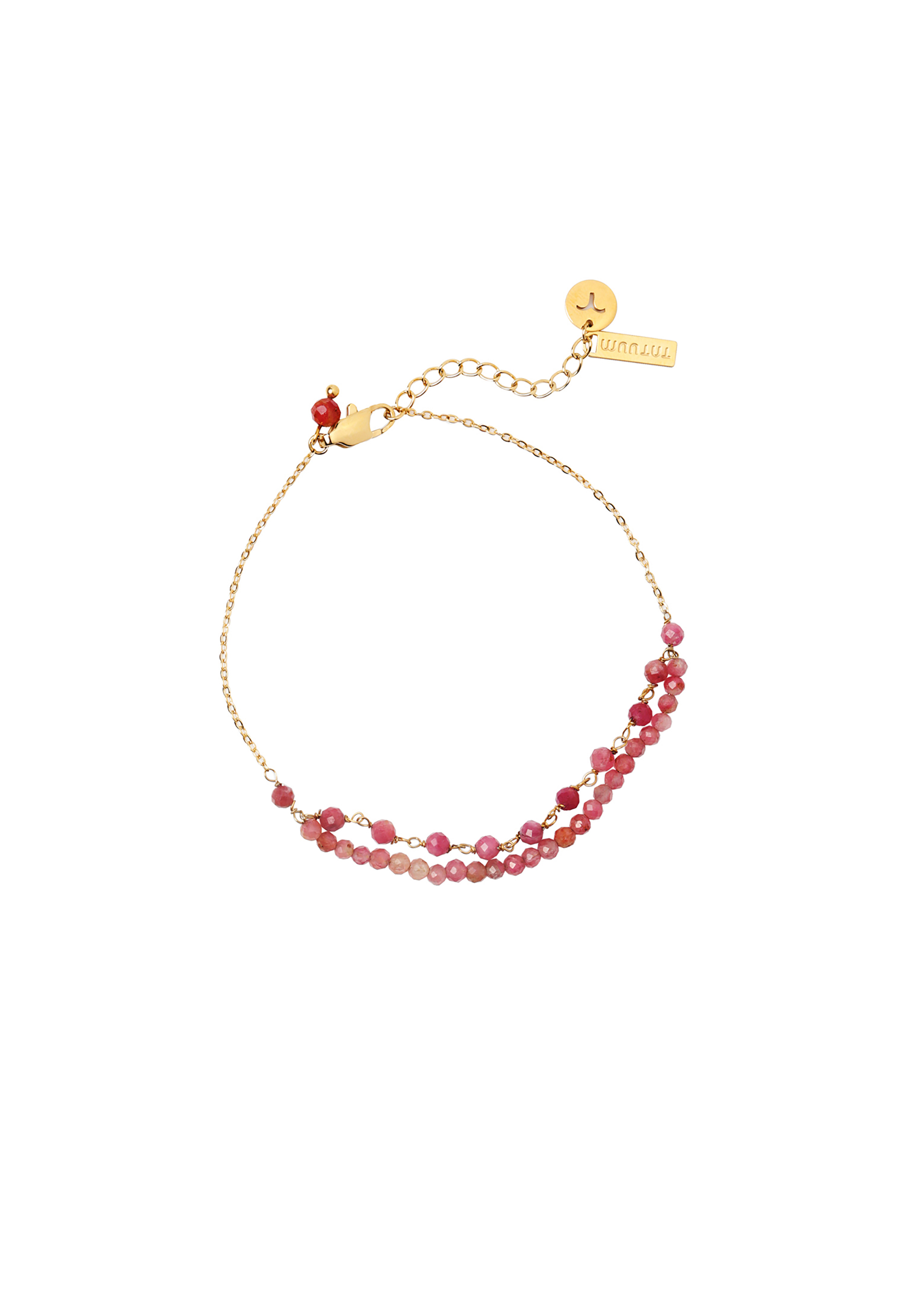 POZLACENÝ NÁRAMEK S RŮŽOVÝM TURMALÍNEM AMARINA ZLATÁ 2