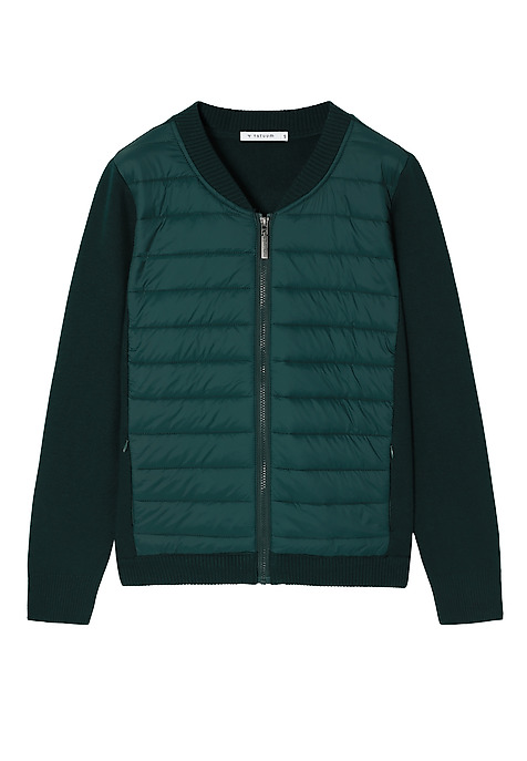 LADIES' JUMPER WITH QUILTED FRONT - KADEKO GREEN 2