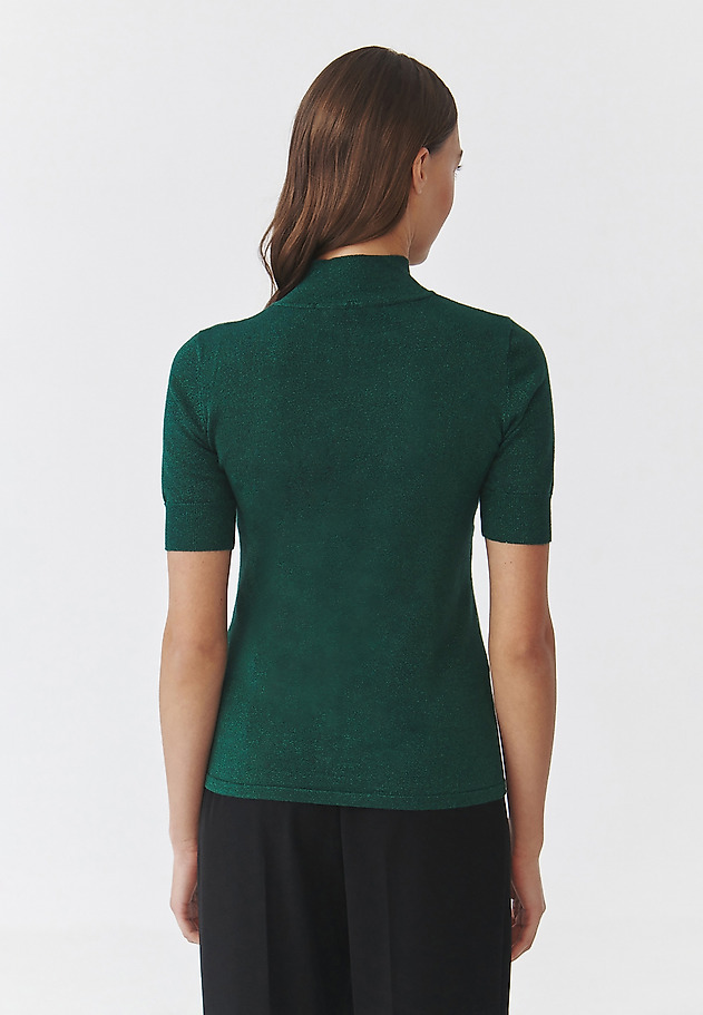 LADIES' JUMPER WITH TURTLENECK AND SHINY YARN — LU 2 LADIES' JUMPER WITH TURTLENECK AND SHINY YARN — LU 2 ZIELONY 4