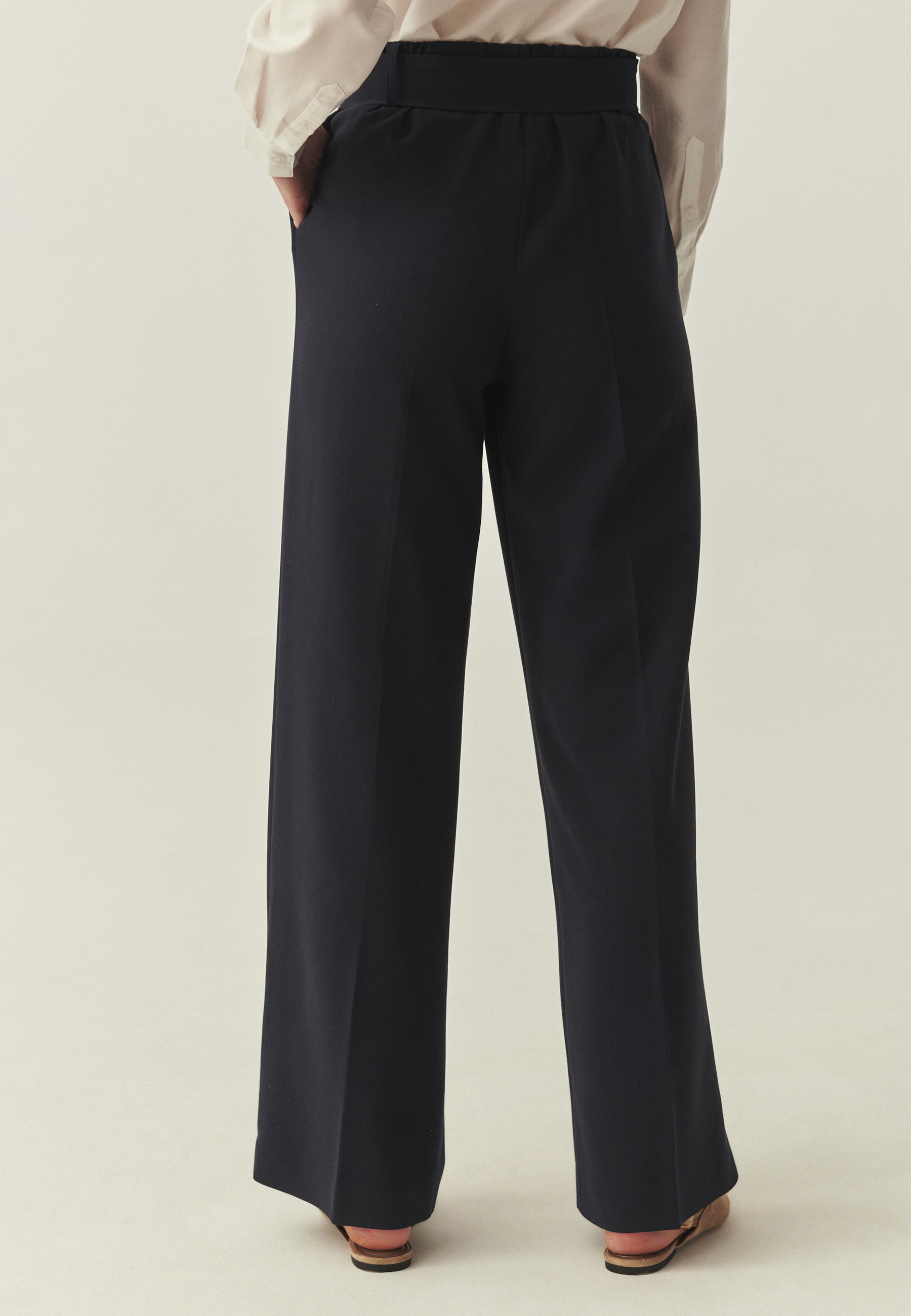 TKANINOWE SPODNIE Z ELASTYCZNĄ TALIĄ - ZORTE