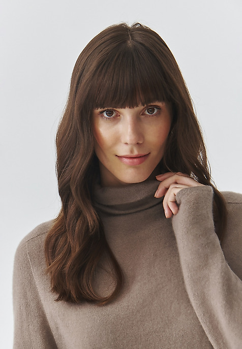 SWETER DAMSKI Z KASZMIRU I JEDWABIU - KALEA BEŻOWY 2