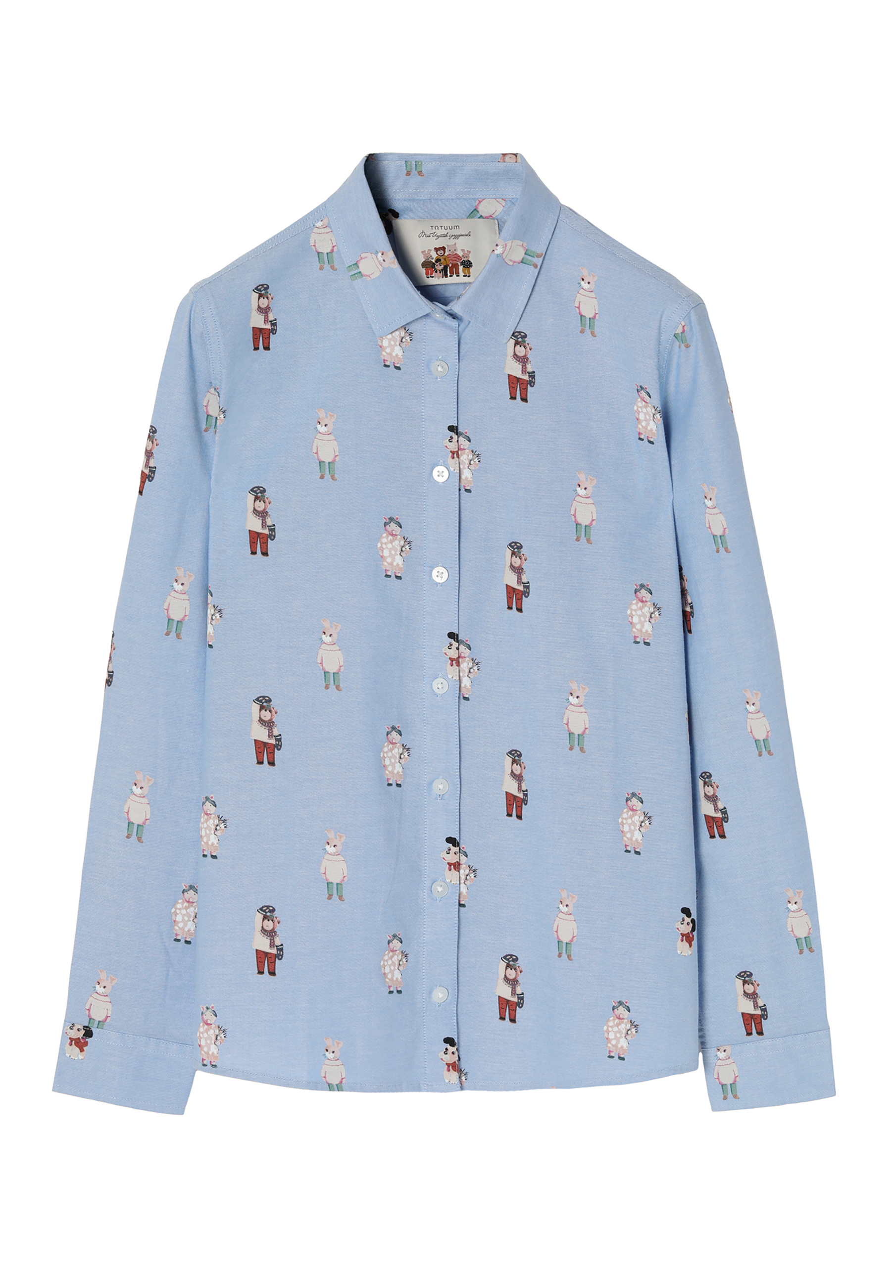 CĂMAȘĂ DE DAMĂ DIN ȚESĂTURĂ CU IMPRIMEU CU URSULEȚUL URECHI-LĂSATE EDNA