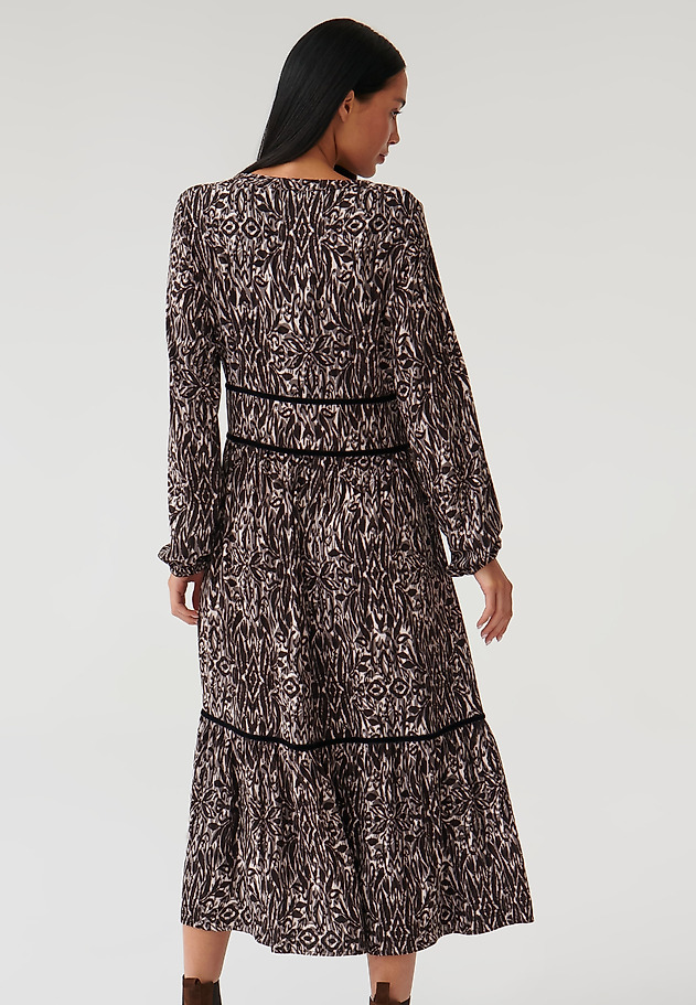 PATTERNED FABRIC DRESS WITH RUFFLE - ANLI PATTERNED FABRIC DRESS WITH RUFFLE - ANLI MULTICOLOR 3