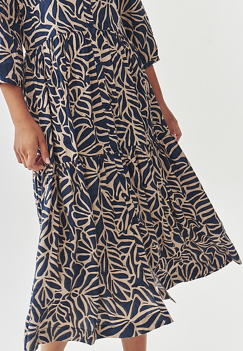 LADIES’ PATTERNED DRESS WITH 3/4 SLEEVES - KAMDI MULTICOLOR 2