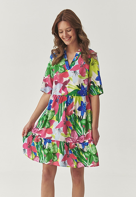 VISCOSE DRESS WITH ORIGINAL DESIGN - NETUNO PINK 2