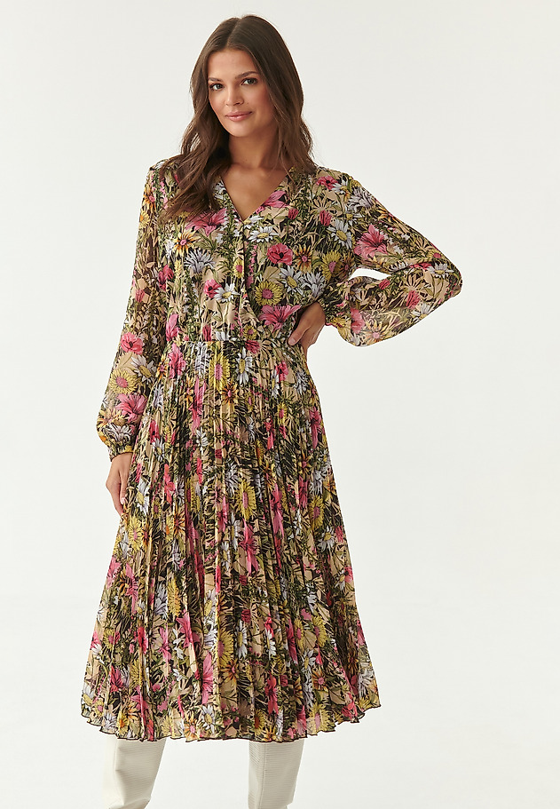 LADIES' CHIFFON MIDI DRESS WITH FLOWERS MARONI LADIES' CHIFFON MIDI DRESS WITH FLOWERS MARONI MULTICOLOR 5