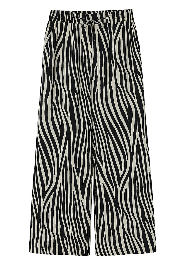 PATTERNED TROUSERS WITH WIDE LEG - NAMALIKO 3 PATTERNED TROUSERS WITH WIDE LEG - NAMALIKO 3 CZARNY 6