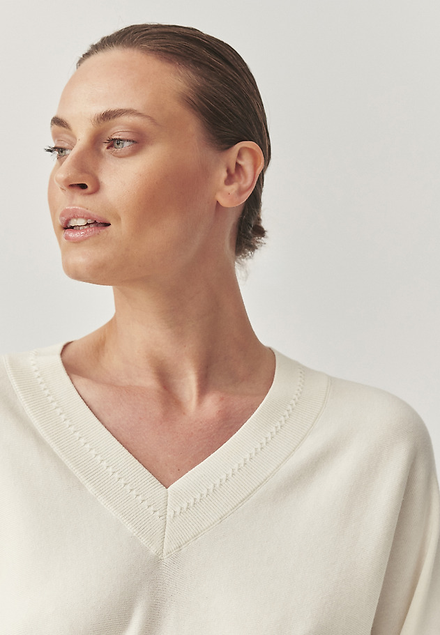 SWEATER MOALE FĂCUT DINTR-O COMBINARE DE BUMBAC RESPIRABIL - ASEL SWEATER MOALE FĂCUT DINTR-O COMBINARE DE BUMBAC RESPIRABIL - ASEL ECRU 3