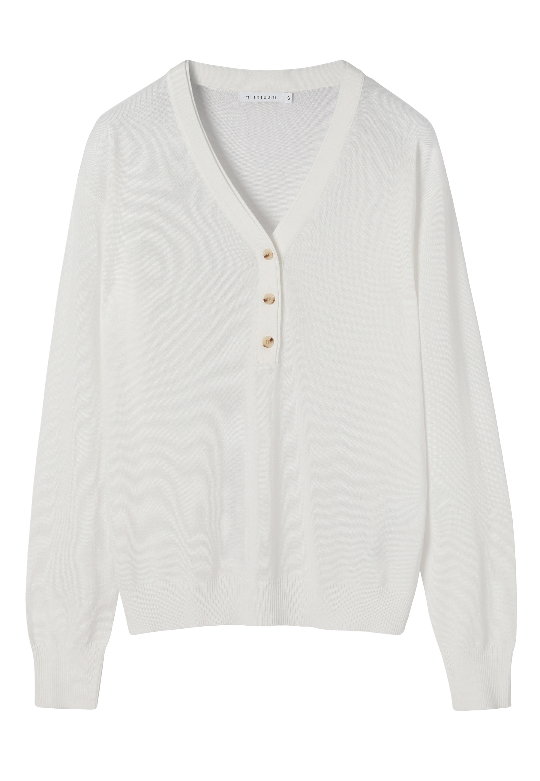 SWETER Z DOMIESZKĄ JEDWABIU - TELLA BIAŁY 2