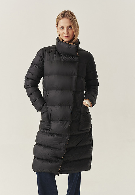 DOWN COAT WITH STAND-UP COLLAR - AKO BLACK 2