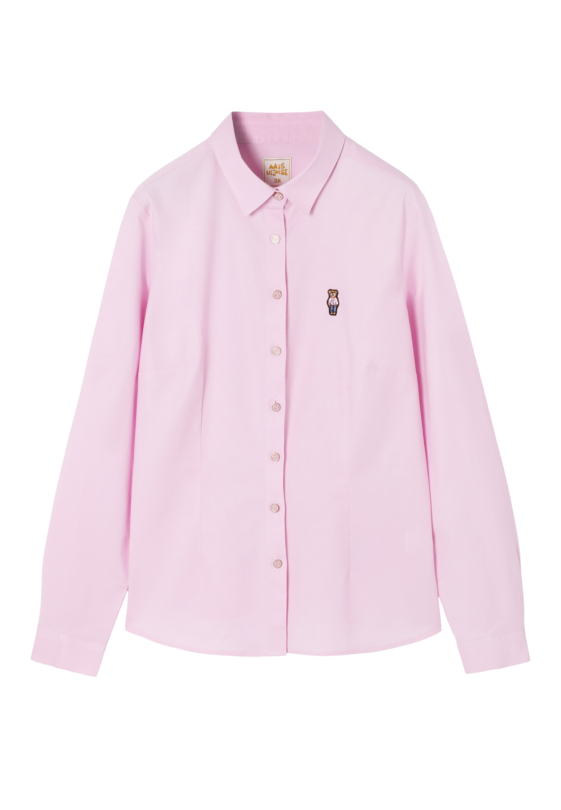 TKANINOWA KOSZULA DAMSKA Z MISIEM USZATKIEM — ELIZA RÓŻOWY 2