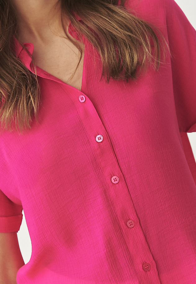 SHORT-SLEEVED WOVEN SHIRT - ZARIA SHORT-SLEEVED WOVEN SHIRT - ZARIA RÓŻOWY 4