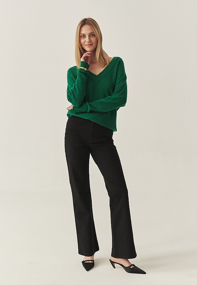CASUAL JUMPER WITH WOOL AND CASHMERE BLEND - PONNO CASUAL JUMPER WITH WOOL AND CASHMERE BLEND - PONNO GREEN 5