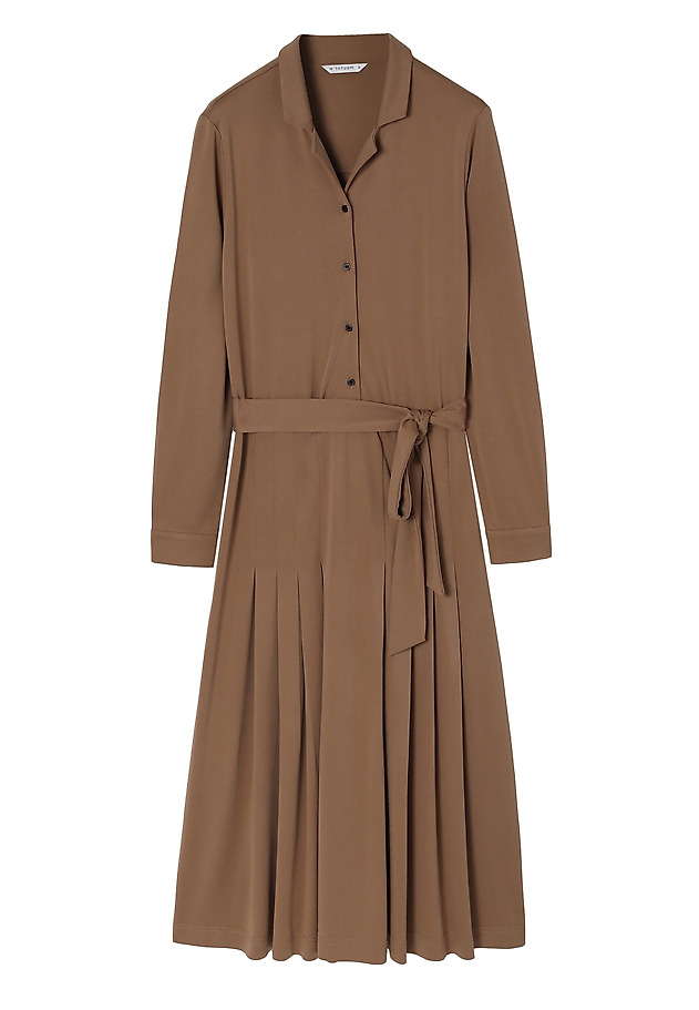 CARAMEL MIDI DRESS WITH BELT - SANDY CARAMEL MIDI DRESS WITH BELT - SANDY BEŻOWY 10
