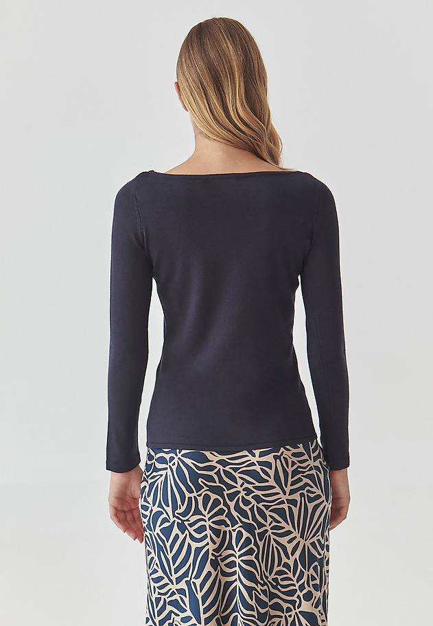 ŽENSKA BLUZA Z DOLGIMI ROKAVI - BETTY ŽENSKA BLUZA Z DOLGIMI ROKAVI - BETTY TEMNO MODRA 4