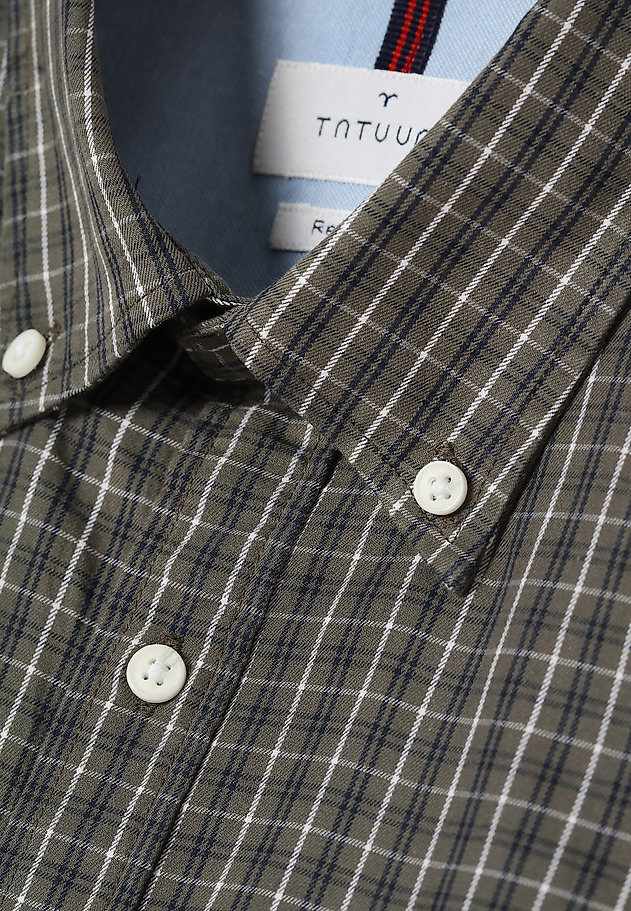 PÁNSKÁ KOSTKOVANÁ KOŠILE CHARLES 1 CLASSIC PÁNSKÁ KOSTKOVANÁ KOŠILE CHARLES 1 CLASSIC KHAKI 6