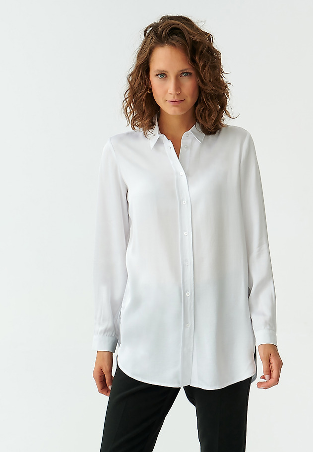 LADIES’ LONG SATIN SHIRT TREALIA LADIES’ LONG SATIN SHIRT TREALIA BIAŁY 3