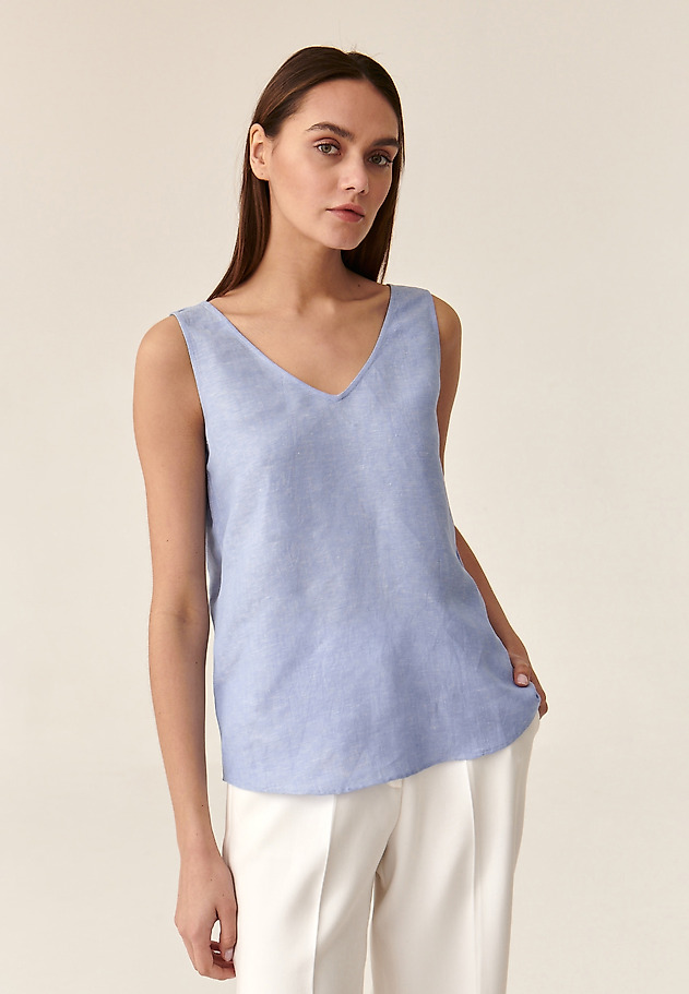LADIES' SLEEVELESS BLOUSE AMAIA LADIES' SLEEVELESS BLOUSE AMAIA BLUE 1