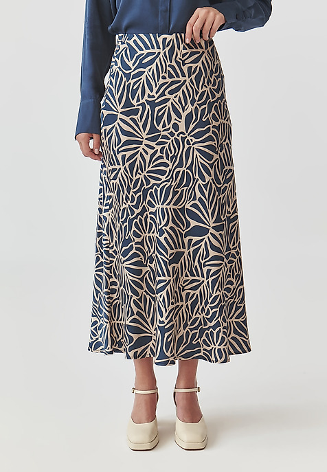LONG LADIES’ SATIN SKIRT - SATINOLA MULTICOLOR 2