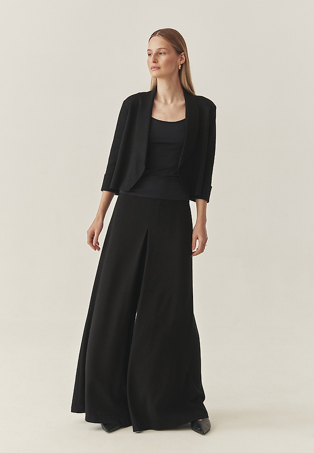 BLACK CARDIGAN WITH A SUBTLE SHINE - PRADA BLACK CARDIGAN WITH A SUBTLE SHINE - PRADA BLACK 2