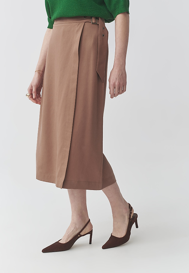 LYOCELL ENVELOPE SKIRT - SKINOS LYOCELL ENVELOPE SKIRT - SKINOS BEŻOWY 5