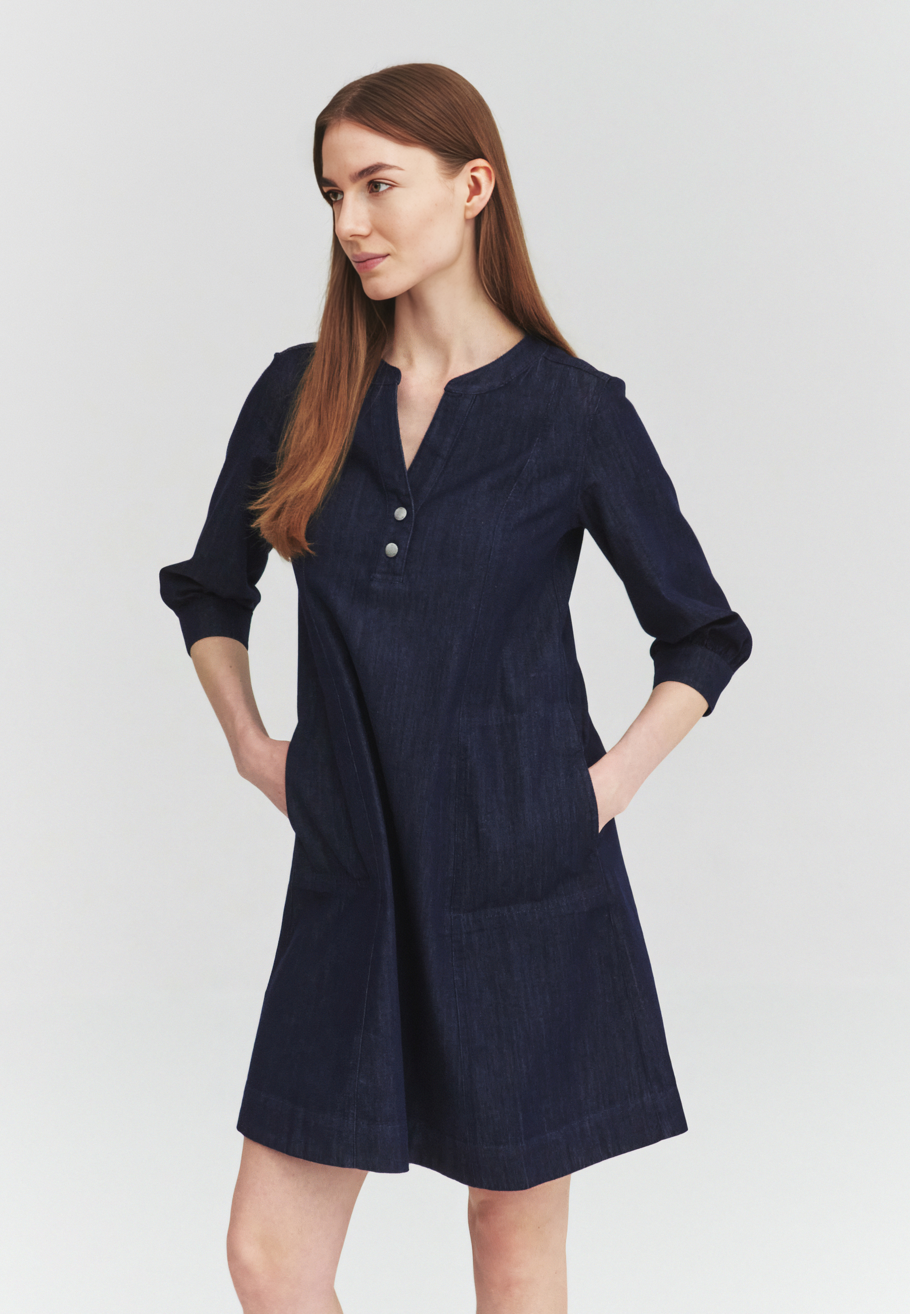 sukienka damska tkaninowa DENIMA GRANATOWY 2