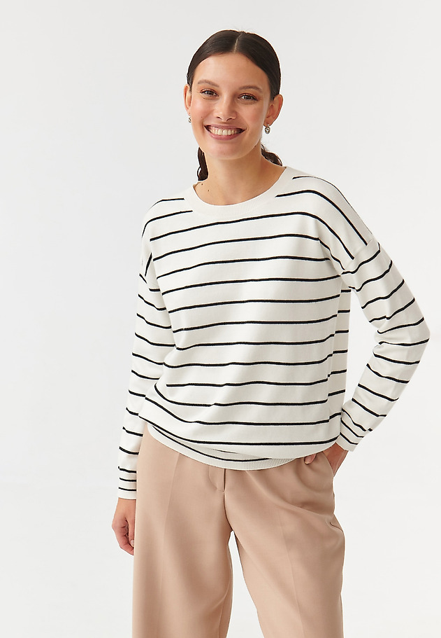 OVERSIZOWY SWETER DAMSKI W PASKI ASOKO OVERSIZOWY SWETER DAMSKI W PASKI ASOKO MULTIKOLOR 3