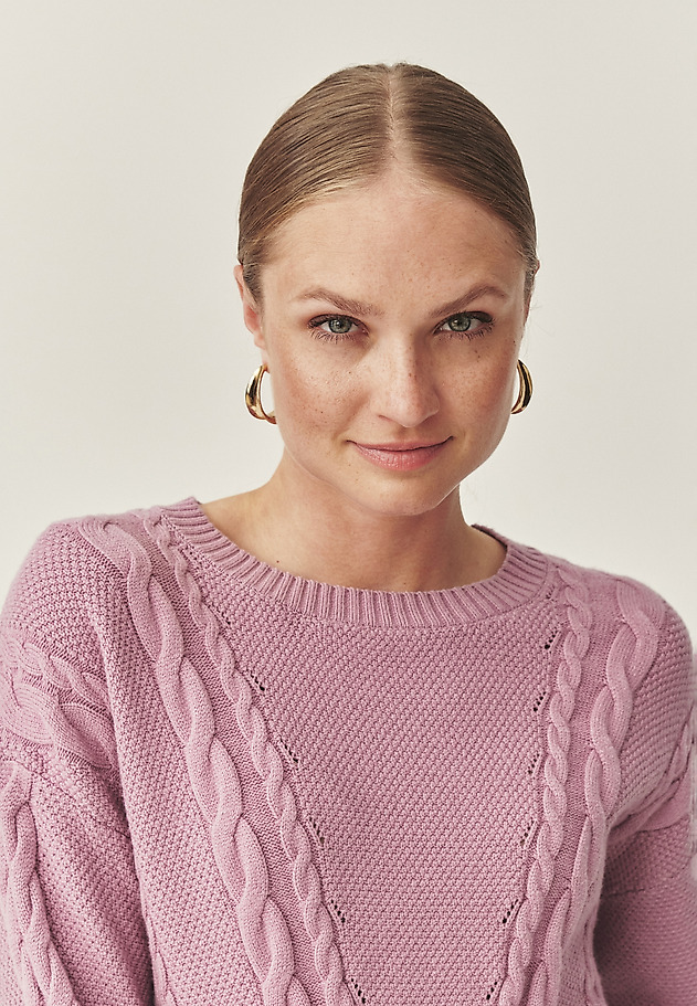 STRUCTURED JUMPER IN THICK YARN - EVERELY STRUCTURED JUMPER IN THICK YARN - EVERELY PURPLE 4