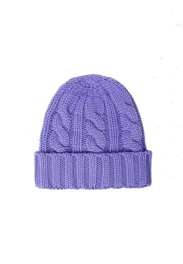 KNITTED LADIES' CAP IN WOOL AND CASHMERE - COLLA KNITTED LADIES' CAP IN WOOL AND CASHMERE - COLLA FIOLETOWY 2