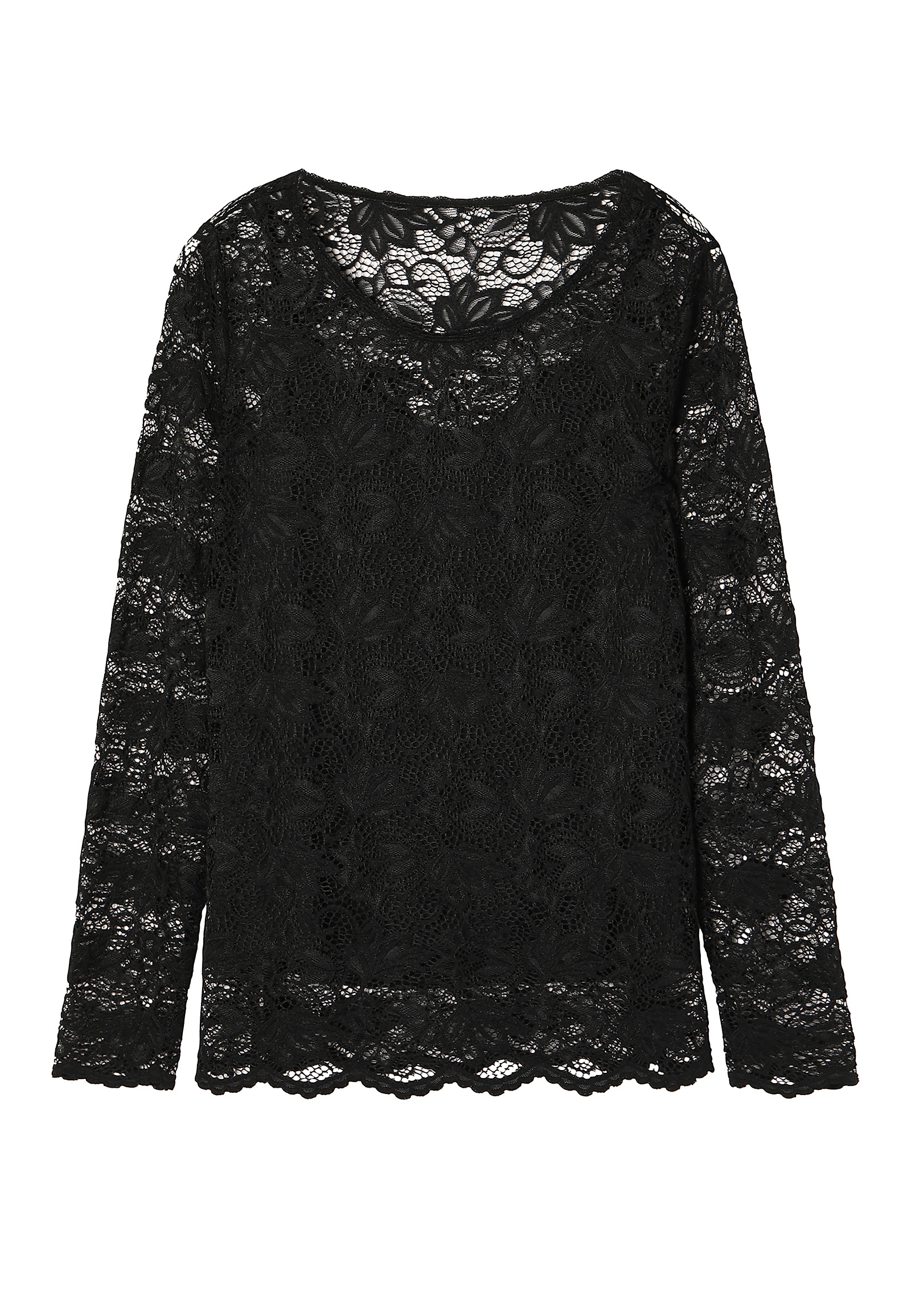ČIPKASTA BLUZA Z DOLGIMI ROKAVI LARENA ČIPKASTA BLUZA Z DOLGIMI ROKAVI LARENA ČRNA 92512