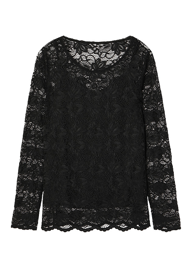ČIPKASTA BLUZA Z DOLGIMI ROKAVI LARENA ČIPKASTA BLUZA Z DOLGIMI ROKAVI LARENA ČRNA 7