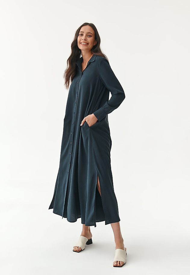 LADIES' MAXI SHIRTDRESS NATOLI LADIES' MAXI SHIRTDRESS NATOLI NAVY BLUE 1