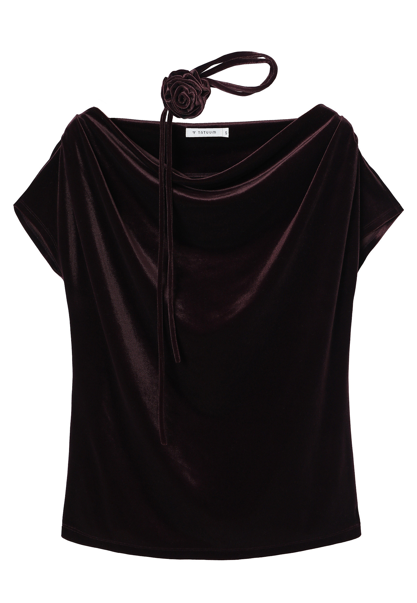 VELOUR BLOUSE WITH FLORAL DECORATION - BULAN 1 VELOUR BLOUSE WITH FLORAL DECORATION - BULAN 1 RED 116665